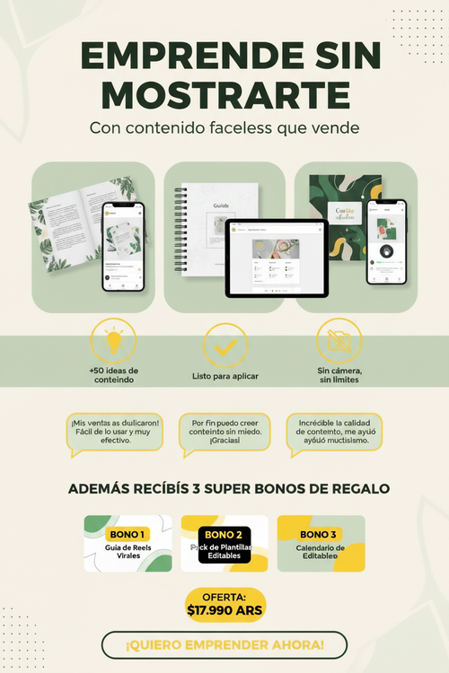 Pack Emprende Sin Mostrarte - Imagen de ventas colores suaves